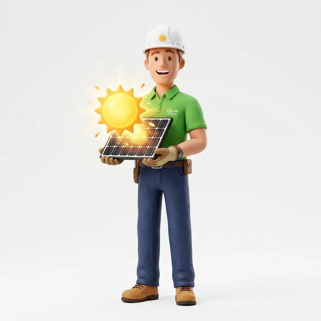 Friendly Solar Engineer Cartoon
